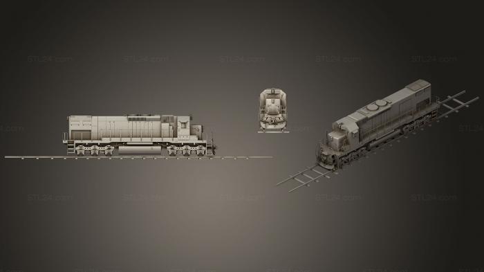 Автомобили и транспорт (Железнодорожный локомотив, CARS_0346) 3D модель для ЧПУ станка